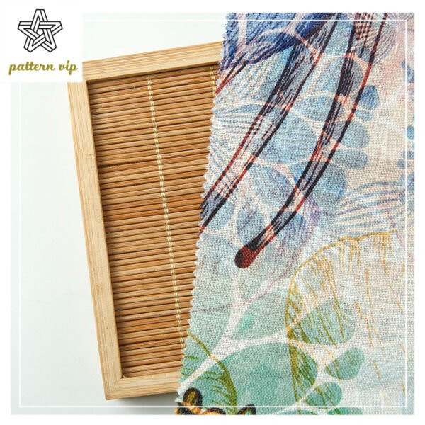 Pure Linen Digital Print Fabric - 120gsm Woven Textile for Women's Apparel - Image 4